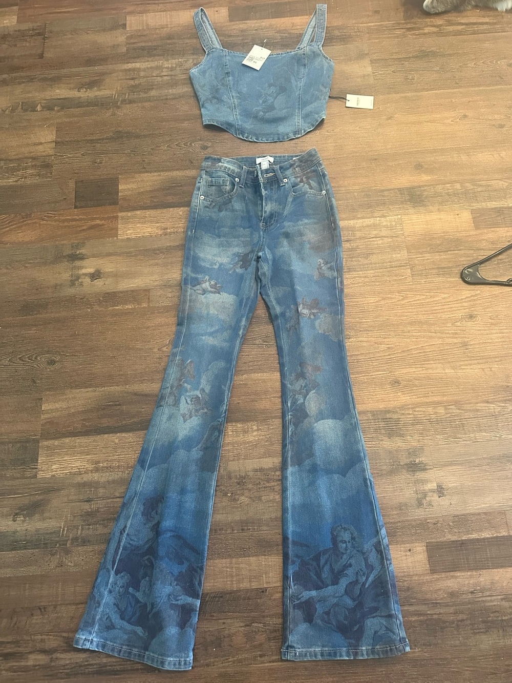 Forever 21 denim set. Top is XS; jeans size 23. Jeans are new but without tags